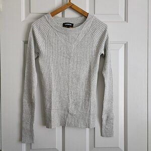 EXPRESS Light Gray Ribbed Crewneck Sweater Size Small